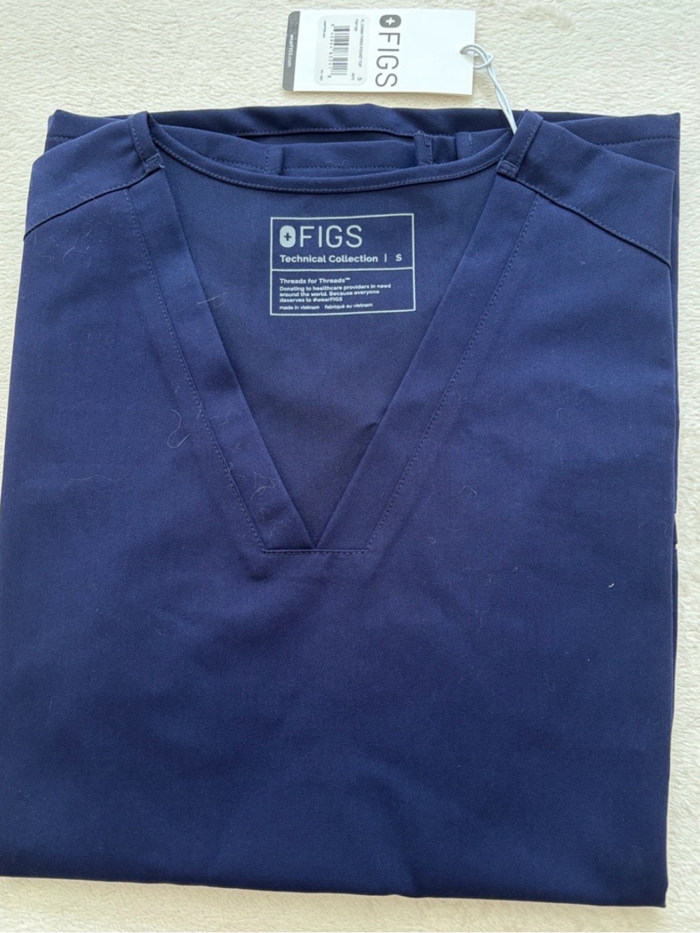 Figs Womens Small Navy Scrub Top